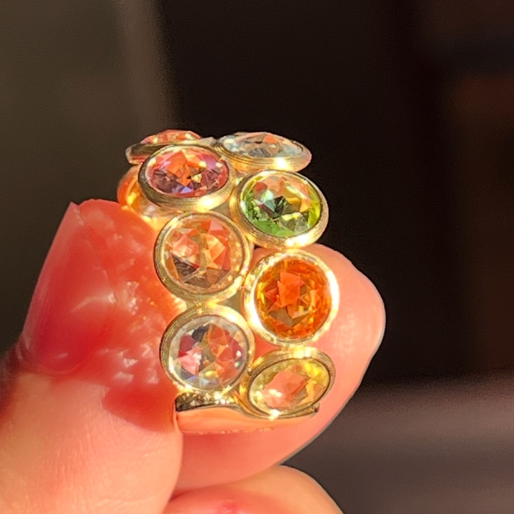 Marco Bicego 18karat Gold Ring with Multi-Colored Gemstones - Picture 7 of 12